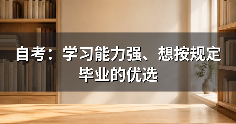 自考:学习能力强、想按规定毕业的优选