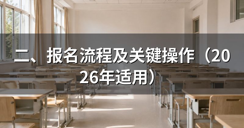 二、报名流程及关键操作(2026年适用)