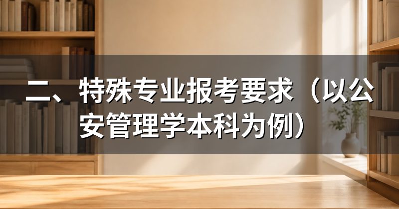 二、特殊专业报考要求(以公安管理学本科为例)