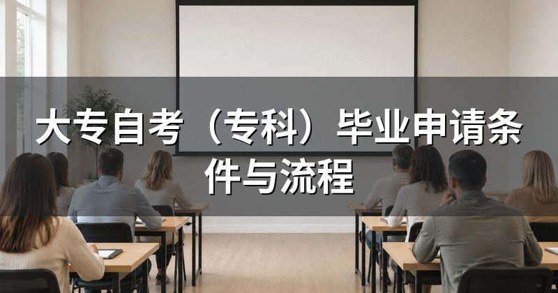 大专自考(专科)毕业申请条件与流程