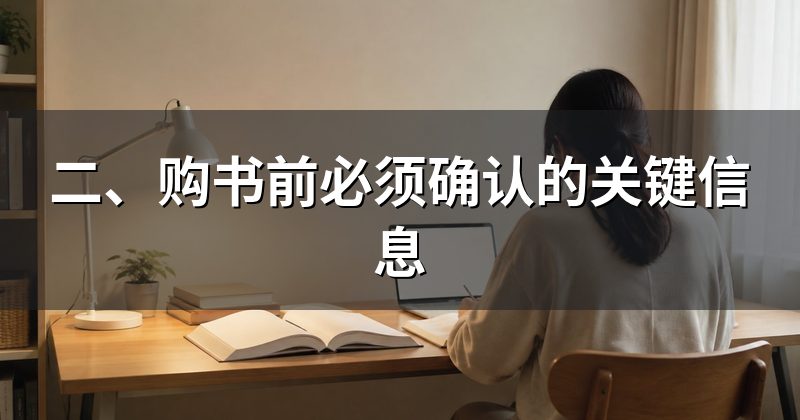 二、购书前必须确认的关键信息