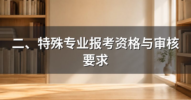 二、特殊专业报考资格与审核要求