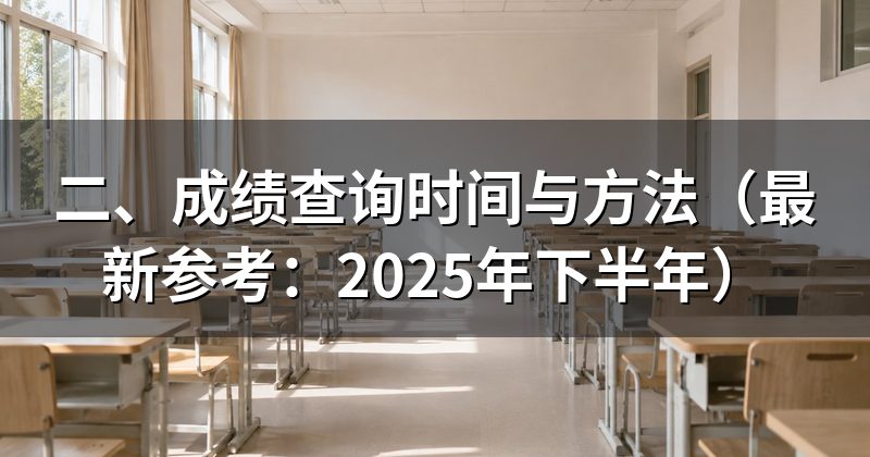 二、成绩查询时间与方法（最新参考：2025年下半年）