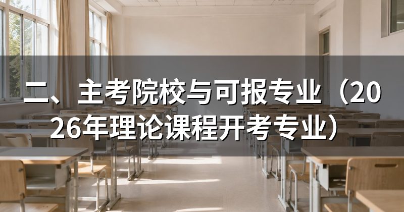 二、主考院校与可报专业(2026年理论课程开考专业)