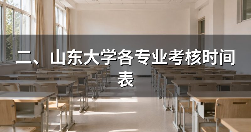 二、山东大学各专业考核时间表