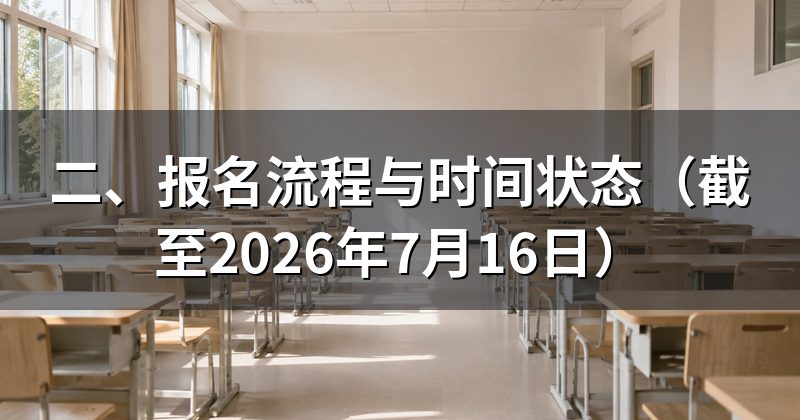 二、报名流程与时间状态(截至2026年7月16日)