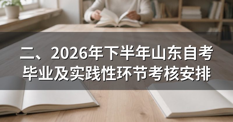 二、2026年下半年山东自考毕业及实践性环节考核安排