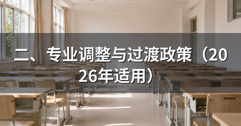 二、专业调整与过渡政策（2026年适用）