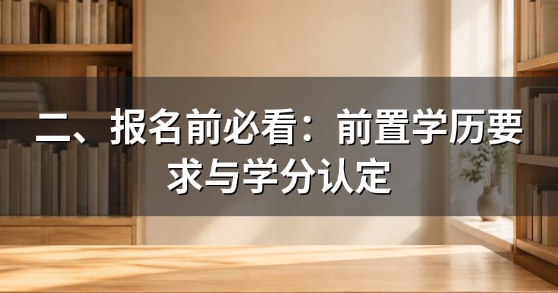二、报名前必看:前置学历要求与学分认定