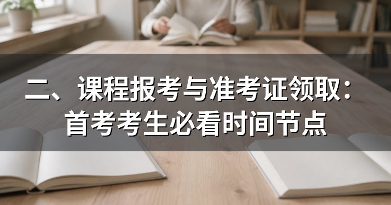 二、课程报考与准考证领取:首考考生必看时间节点