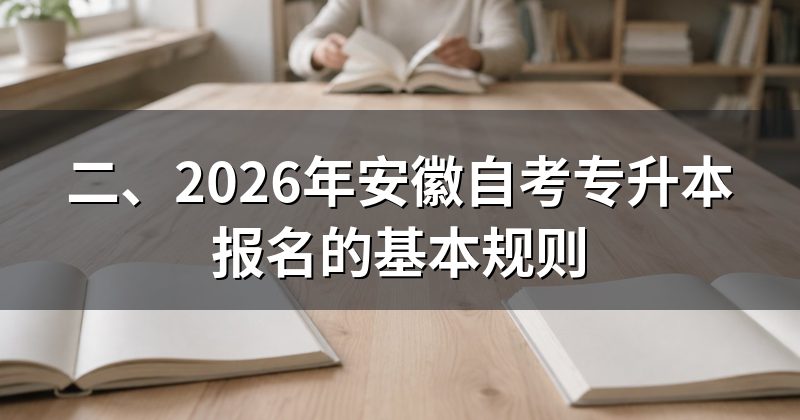二、2026年安徽自考专升本报名的基本规则