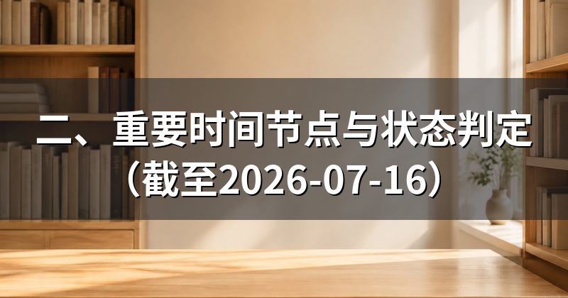 二、重要时间节点与状态判定(截至2026-07-16)