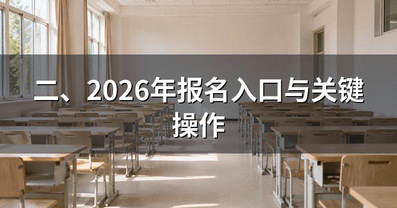 二、2026年报名入口与关键操作