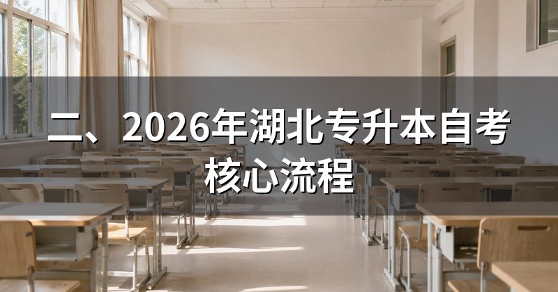 二、2026年湖北专升本自考核心流程
