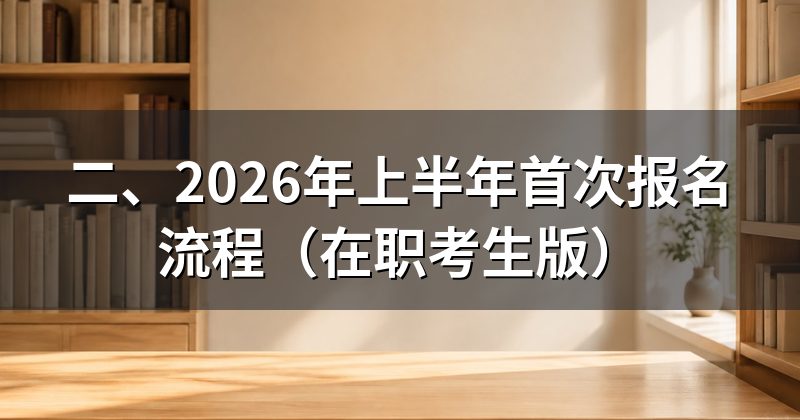 二、2026年上半年首次报名流程(在职考生版)