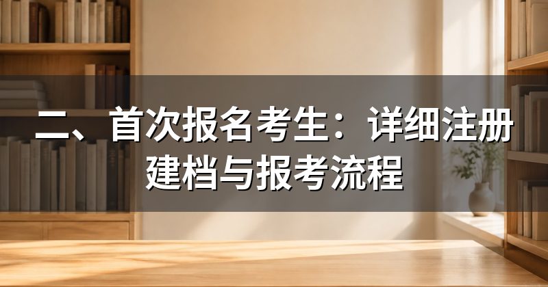 二、首次报名考生:详细注册建档与报考流程