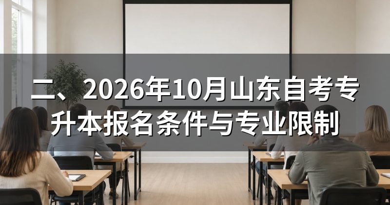 二、2026年10月山东自考专升本报名条件与专业限制