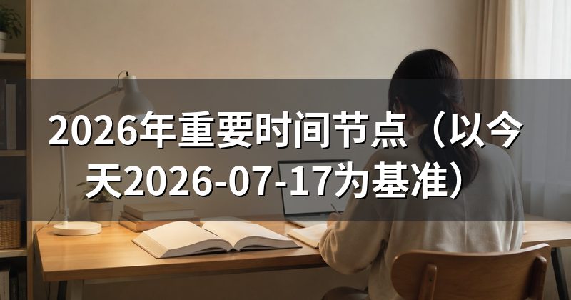 2026年重要时间节点（以今天2026-07-17为基准）