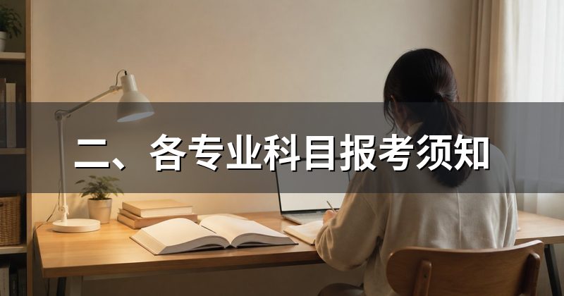 二、各专业科目报考须知
