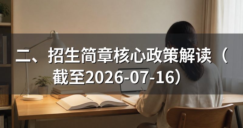 二、招生简章核心政策解读(截至2026-07-16)