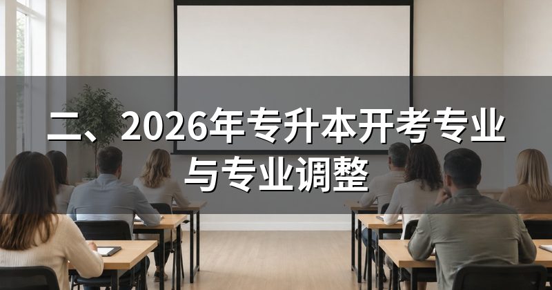 二、2026年专升本开考专业与专业调整