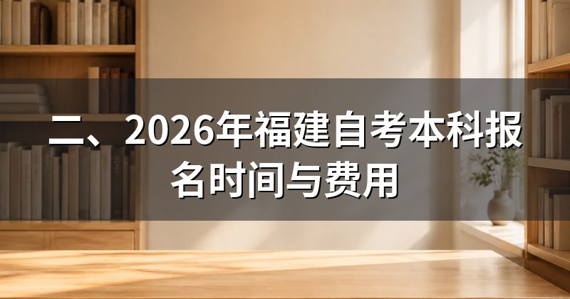 二、2026年福建自考本科报名时间与费用