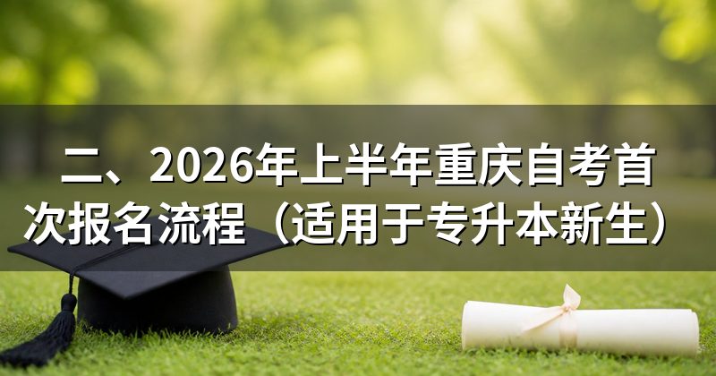 二、2026年上半年重庆自考首次报名流程(适用于专升本新生)