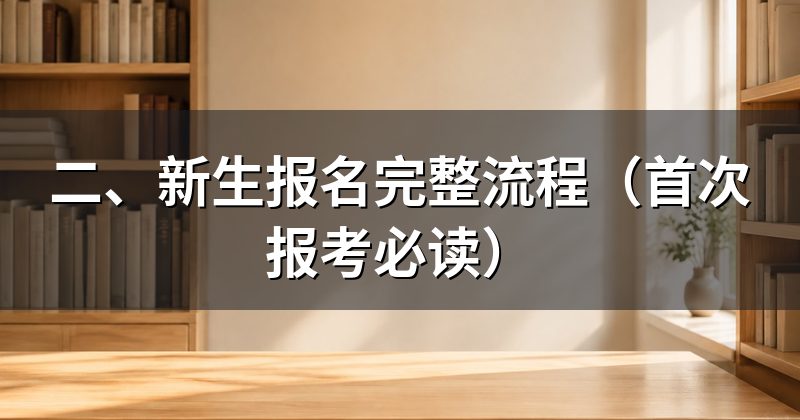 二、新生报名完整流程(首次报考必读)