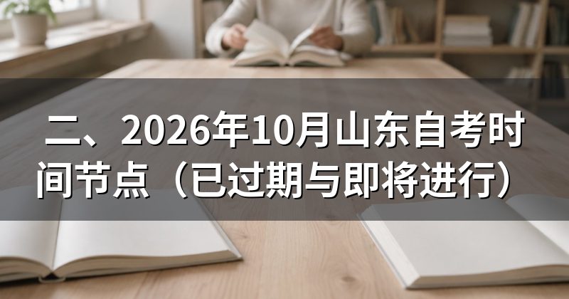 二、2026年10月山东自考时间节点(已过期与即将进行)