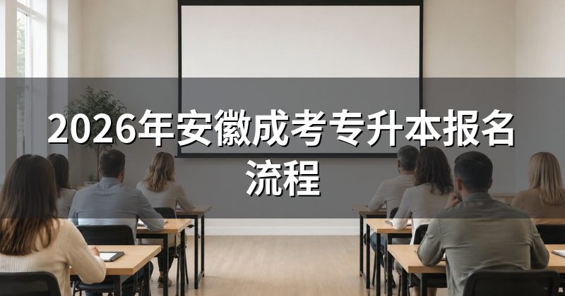 2026年安徽成考专升本报名流程