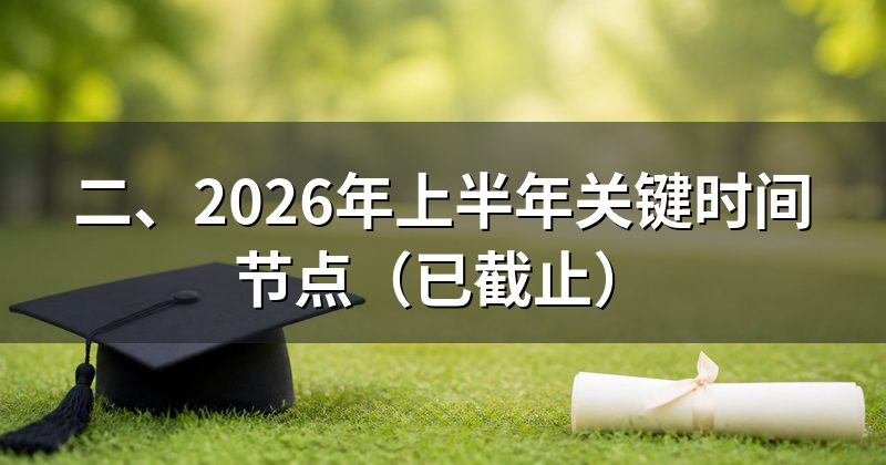 二、2026年上半年关键时间节点（已截止）