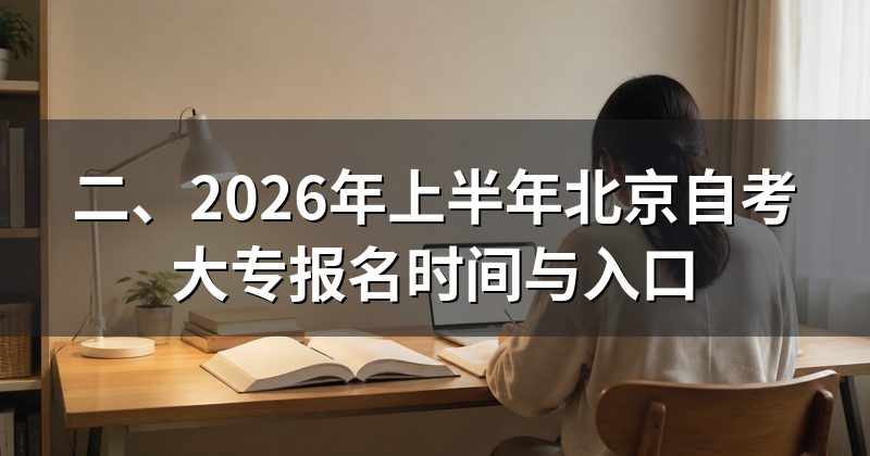 二、2026年上半年北京自考大专报名时间与入口