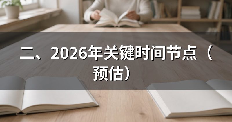 二、2026年关键时间节点（预估）