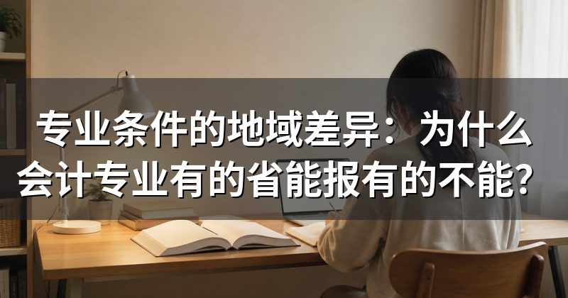 专业条件的地域差异：为什么会计专业有的省能报有的不能？