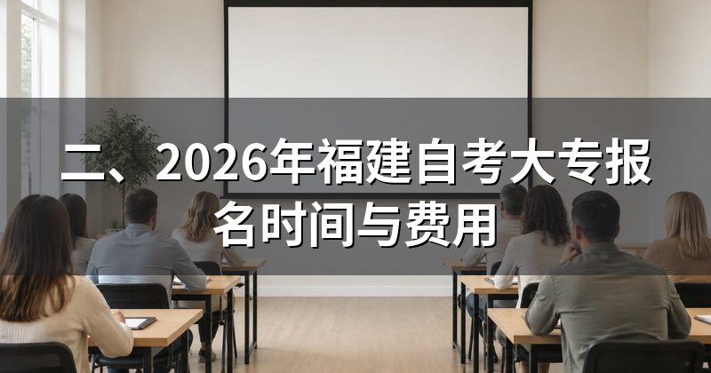 二、2026年福建自考大专报名时间与费用