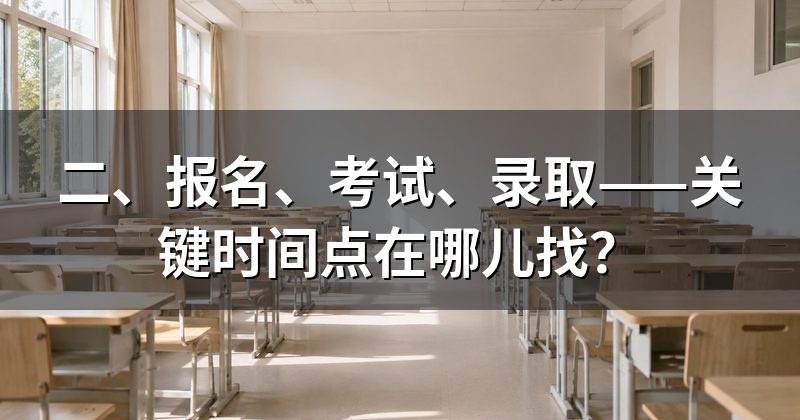 二、报名、考试、录取——关键时间点在哪儿找?