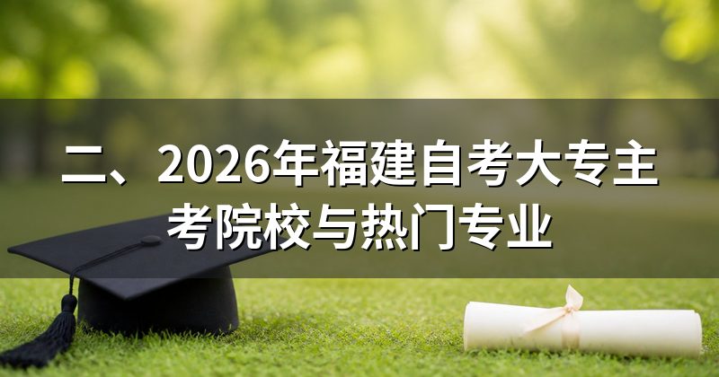 二、2026年福建自考大专主考院校与热门专业
