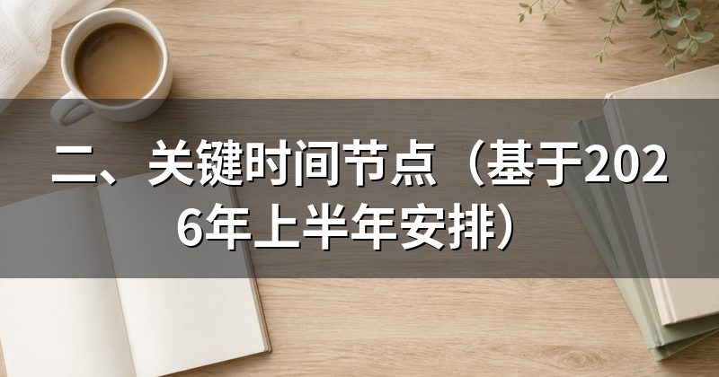 二、关键时间节点(基于2026年上半年安排)
