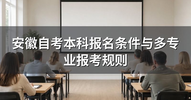 安徽自考本科报名条件与多专业报考规则