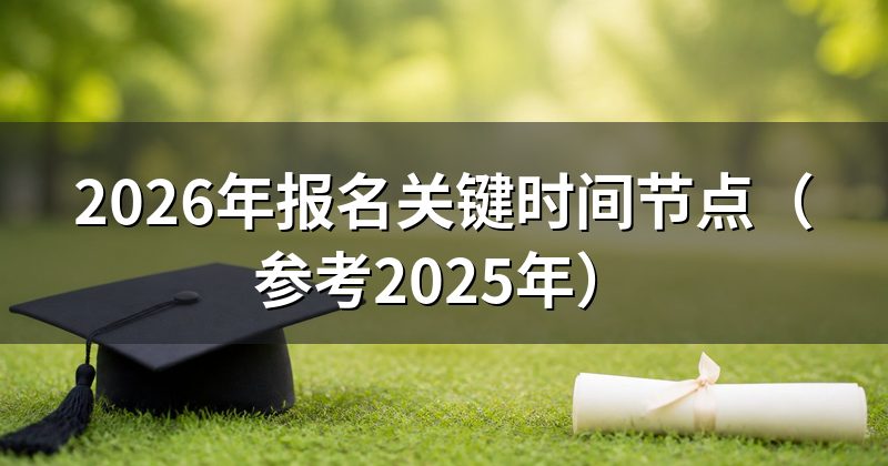 2026年报名关键时间节点(参考2025年)