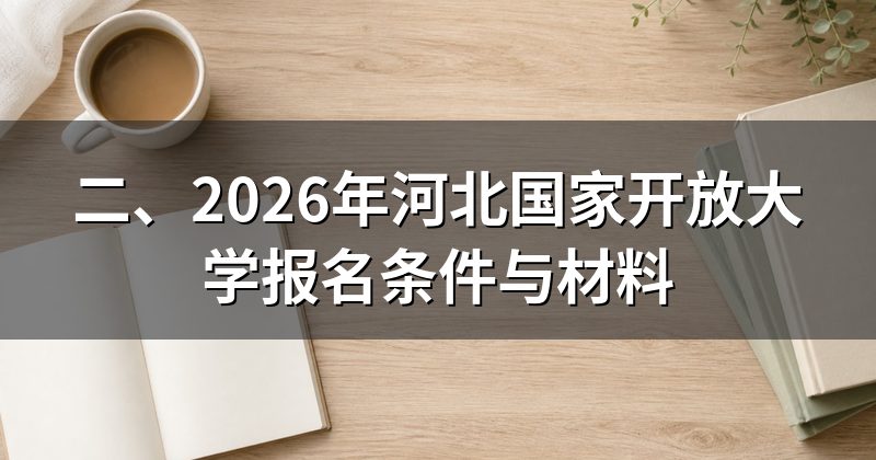 二、2026年河北国家开放大学报名条件与材料
