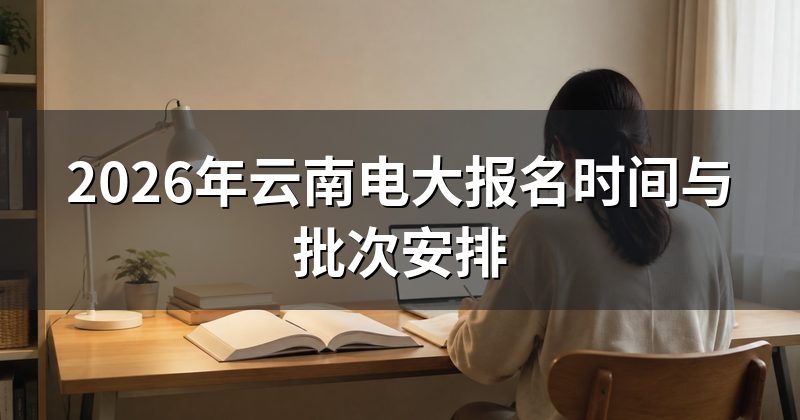 2026年云南电大报名时间与批次安排