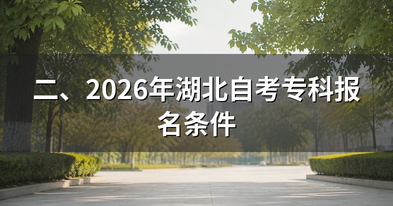 二、2026年湖北自考专科报名条件
