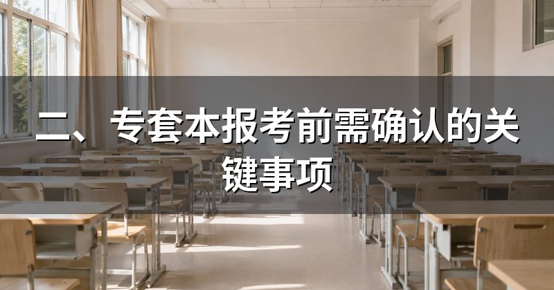 二、专套本报考前需确认的关键事项