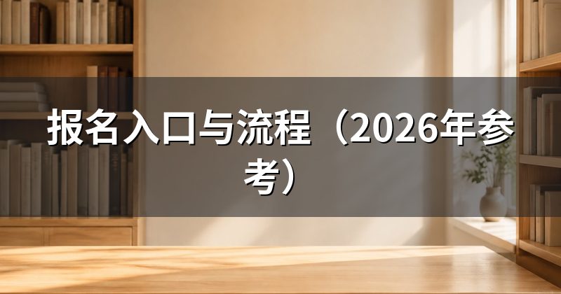 报名入口与流程(2026年参考)