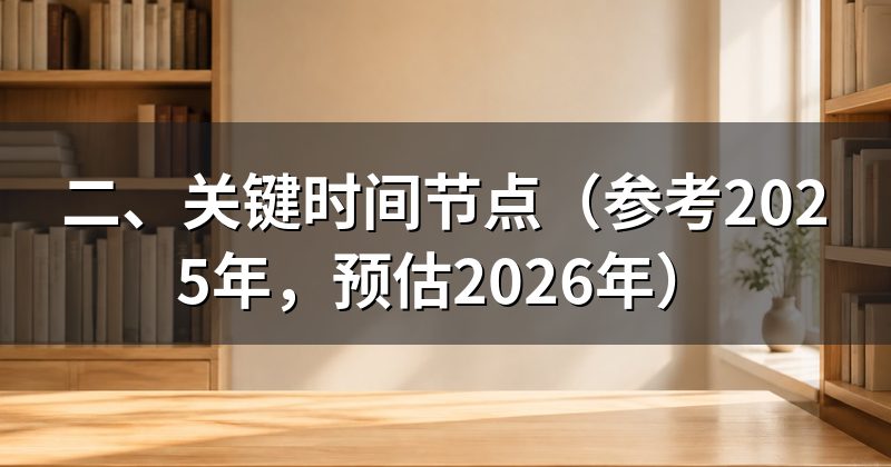 二、关键时间节点(参考2025年,预估2026年)