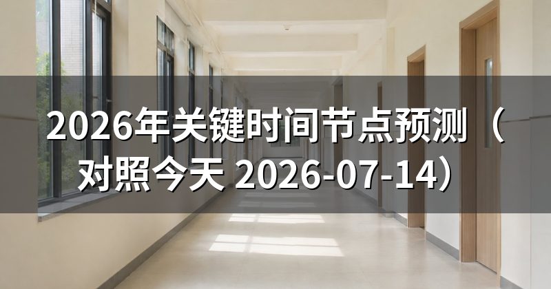 2026年关键时间节点预测(对照今天 2026-07-14)