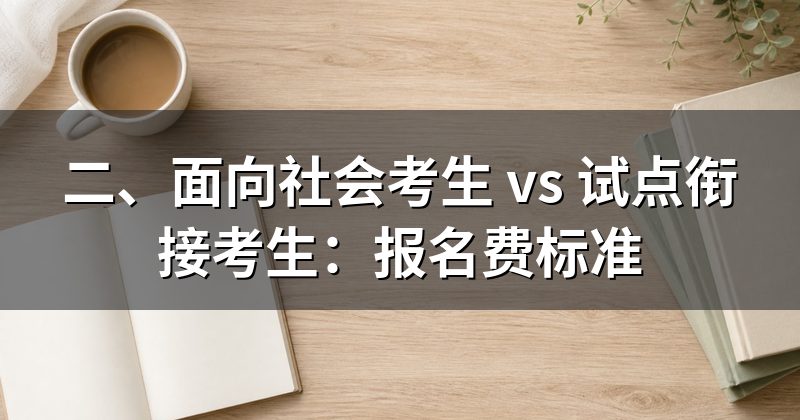 二、面向社会考生 vs 试点衔接考生:报名费标准