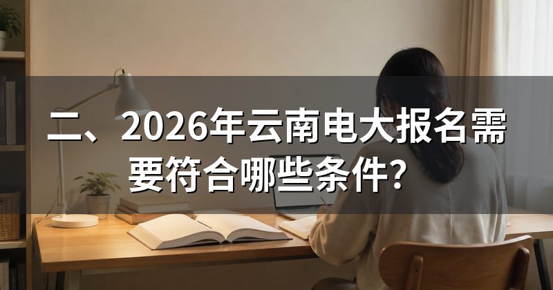 二、2026年云南电大报名需要符合哪些条件？