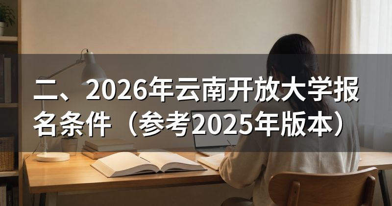 二、2026年云南开放大学报名条件（参考2025年版本）